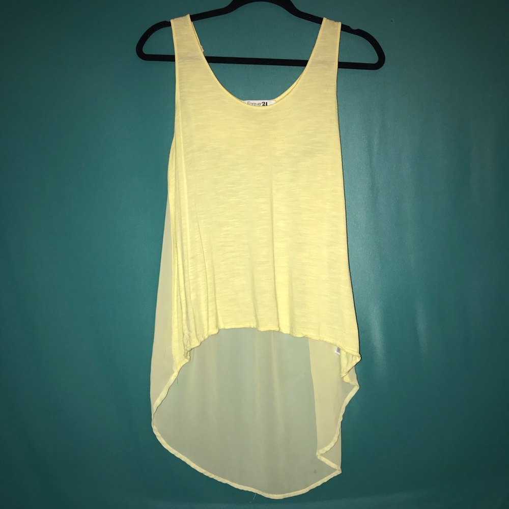4 / $20 
XXI Yellow Chiffon Top